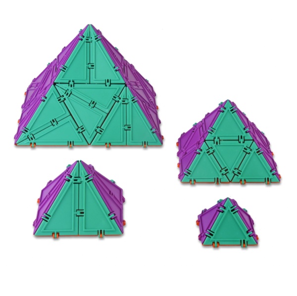 geometiles pyramids of varying sizes